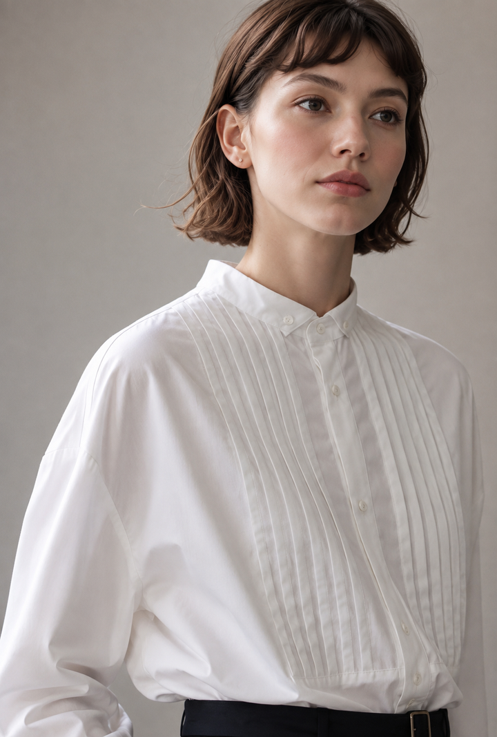 V-Neck Frill Sleeveless Shirt