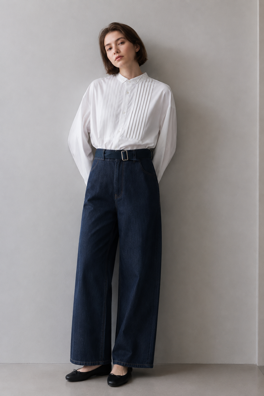 V-Neck Frill Sleeveless Shirt