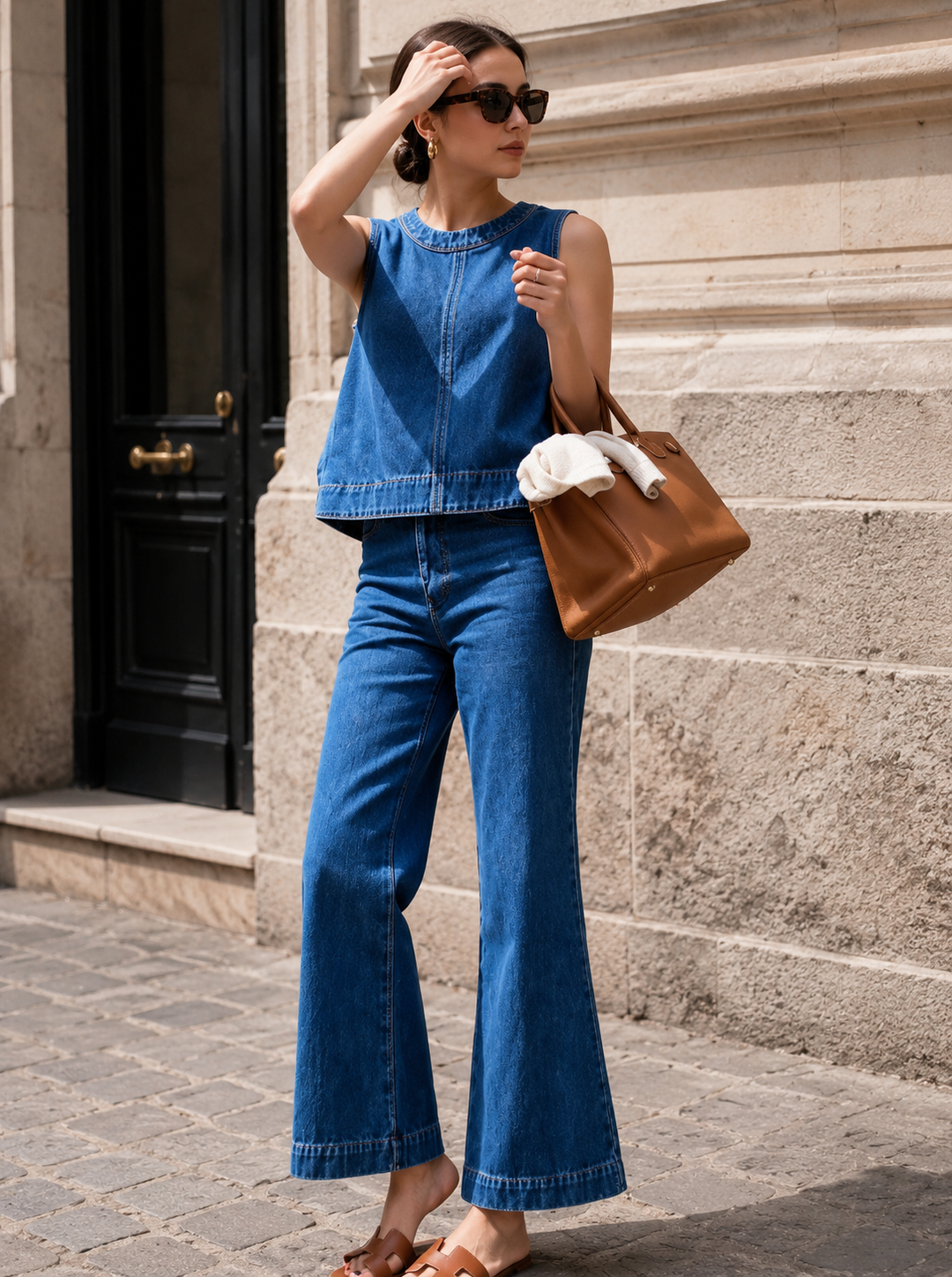 Denim Sleeveless Set-up