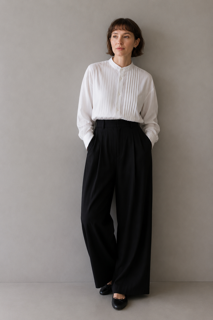 V-Neck Frill Sleeveless Shirt