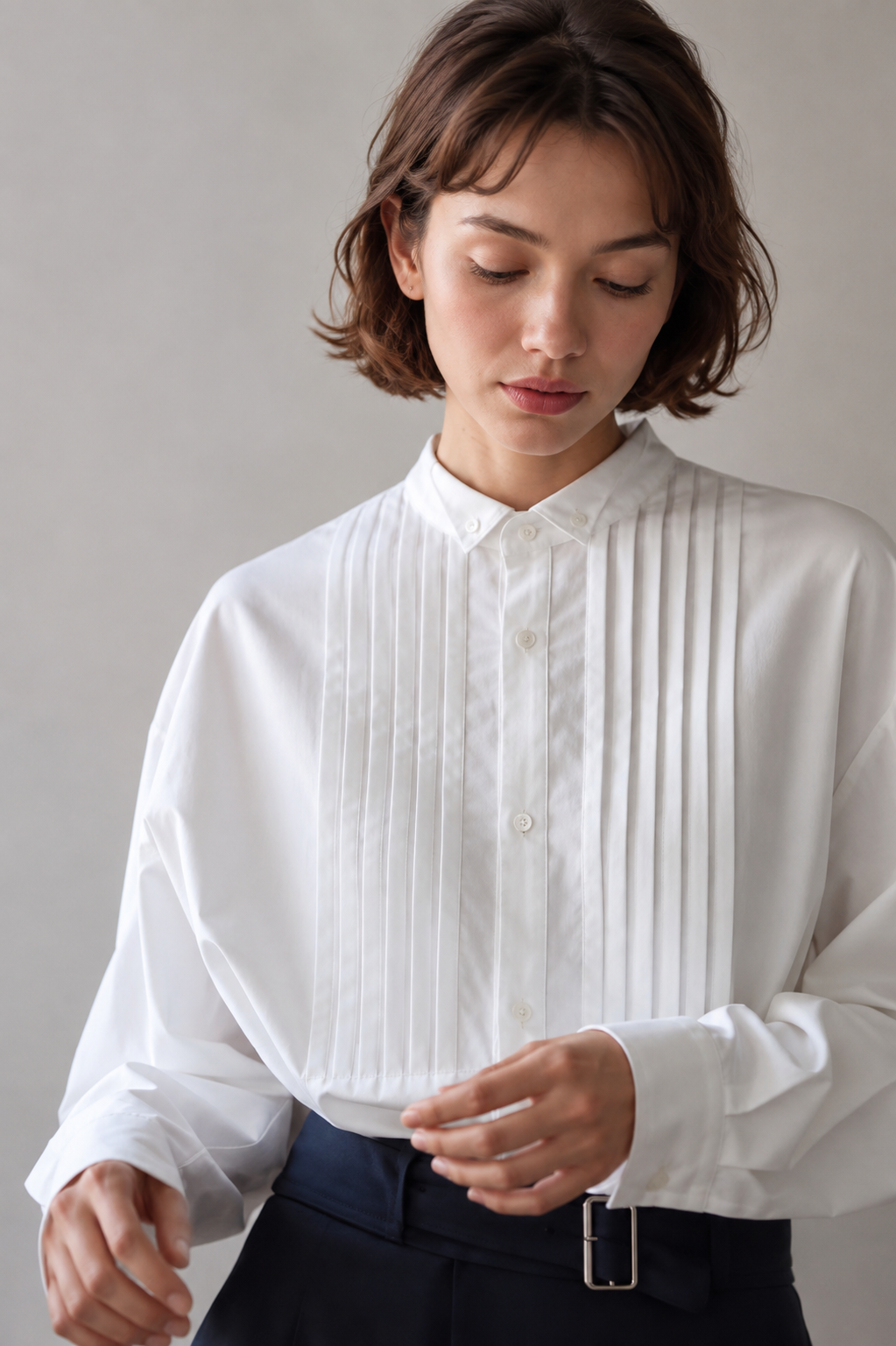 V-Neck Frill Sleeveless Shirt