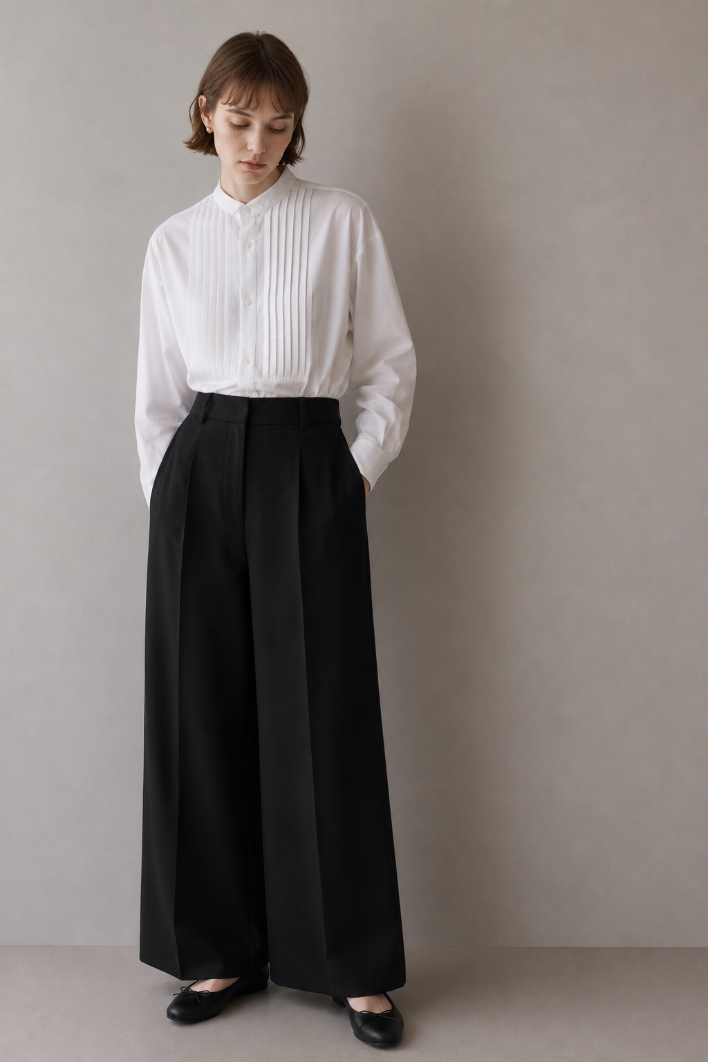 V-Neck Frill Sleeveless Shirt
