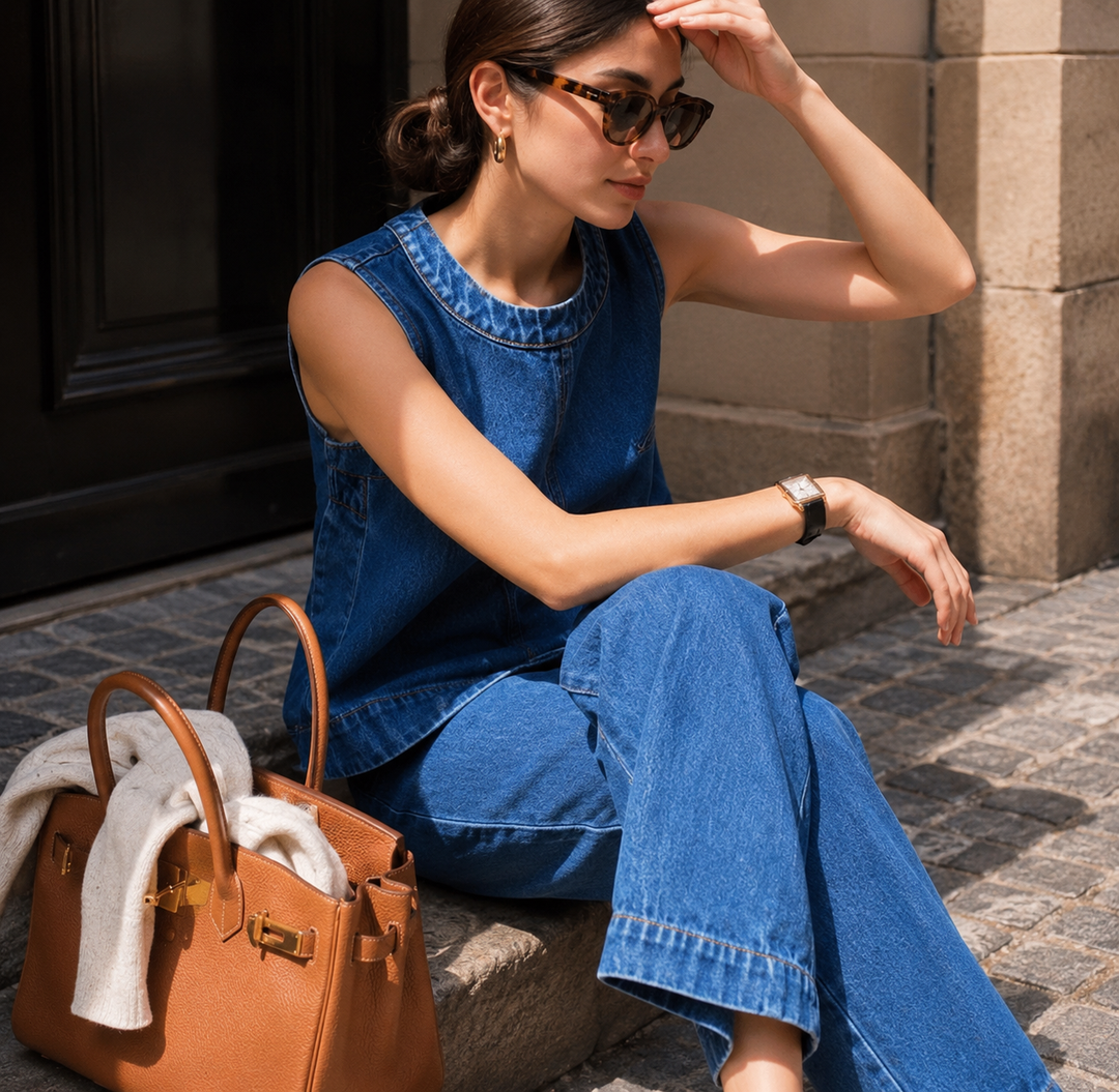 Denim Sleeveless Set-up