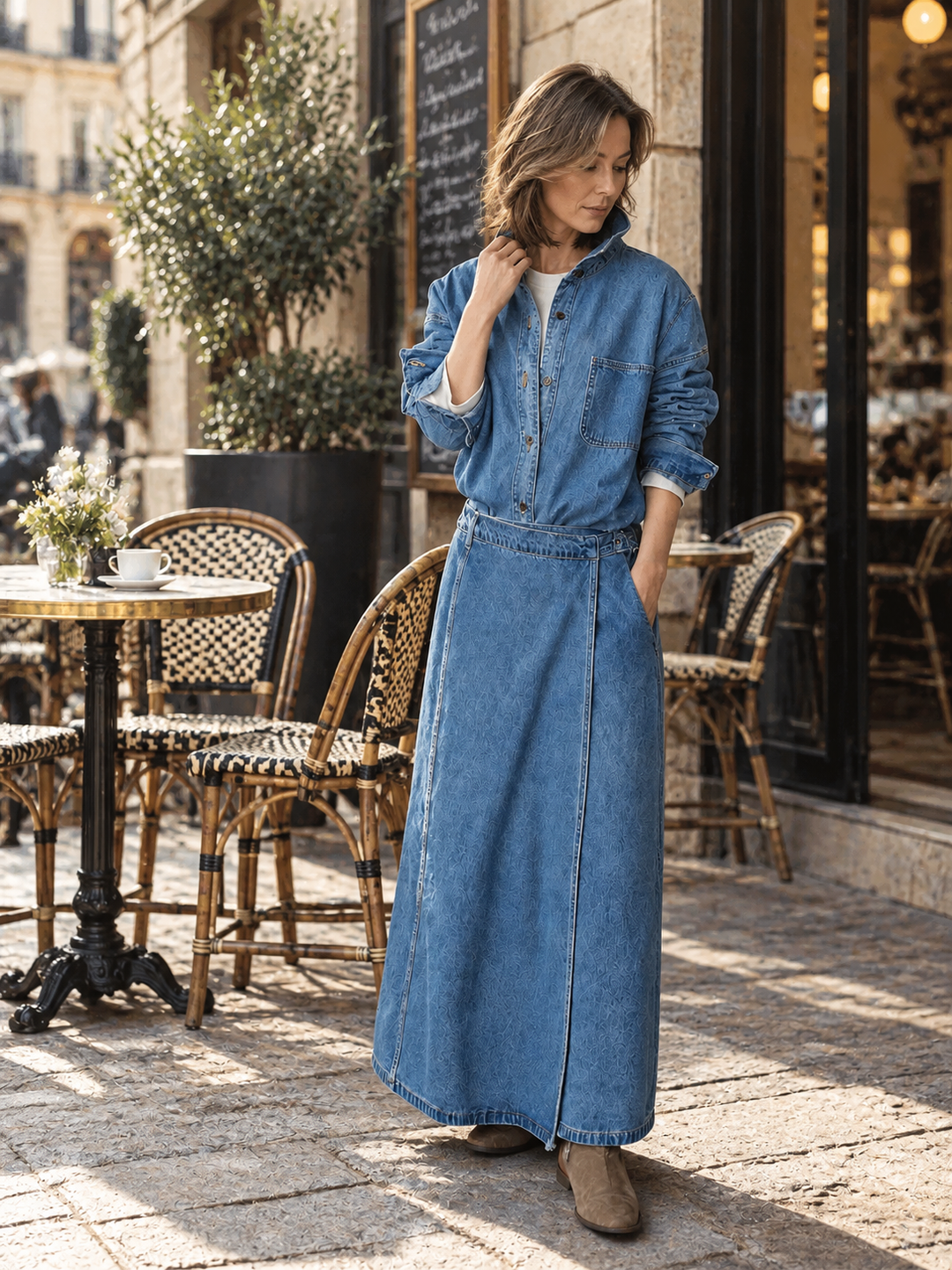 French Sky Blue Linen Set-up