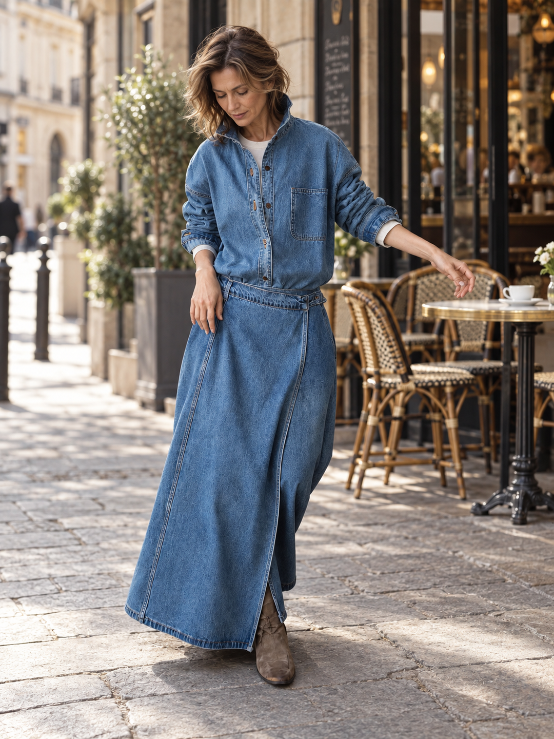 French Sky Blue Linen Set-up