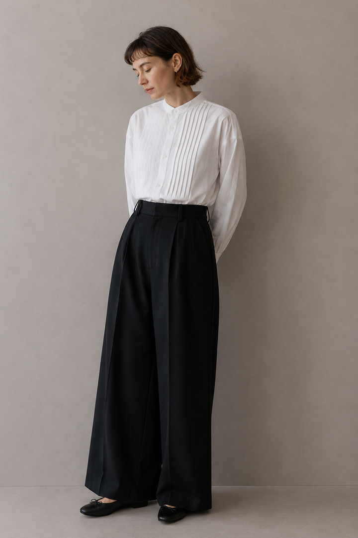V-Neck Frill Sleeveless Shirt