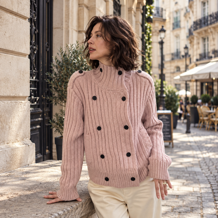 Taffy Pink Single-Breasted Coat