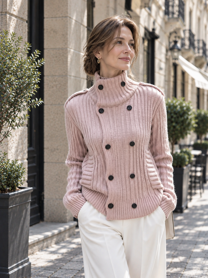 Taffy Pink Single-Breasted Coat