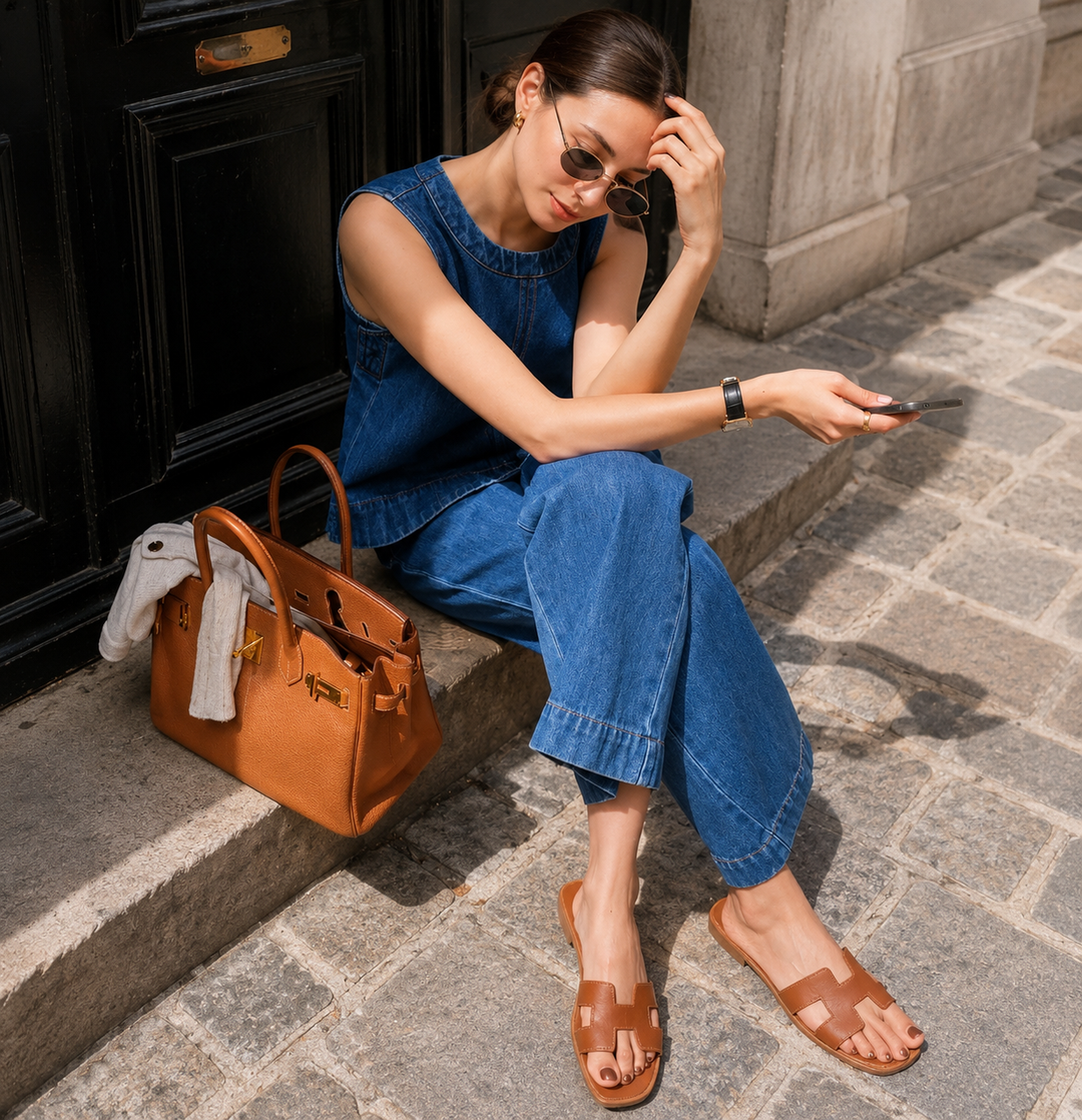 Denim Sleeveless Set-up