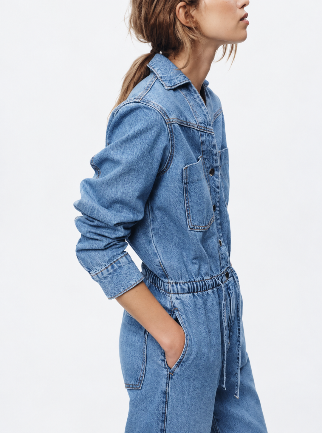 Denim all-in-one
