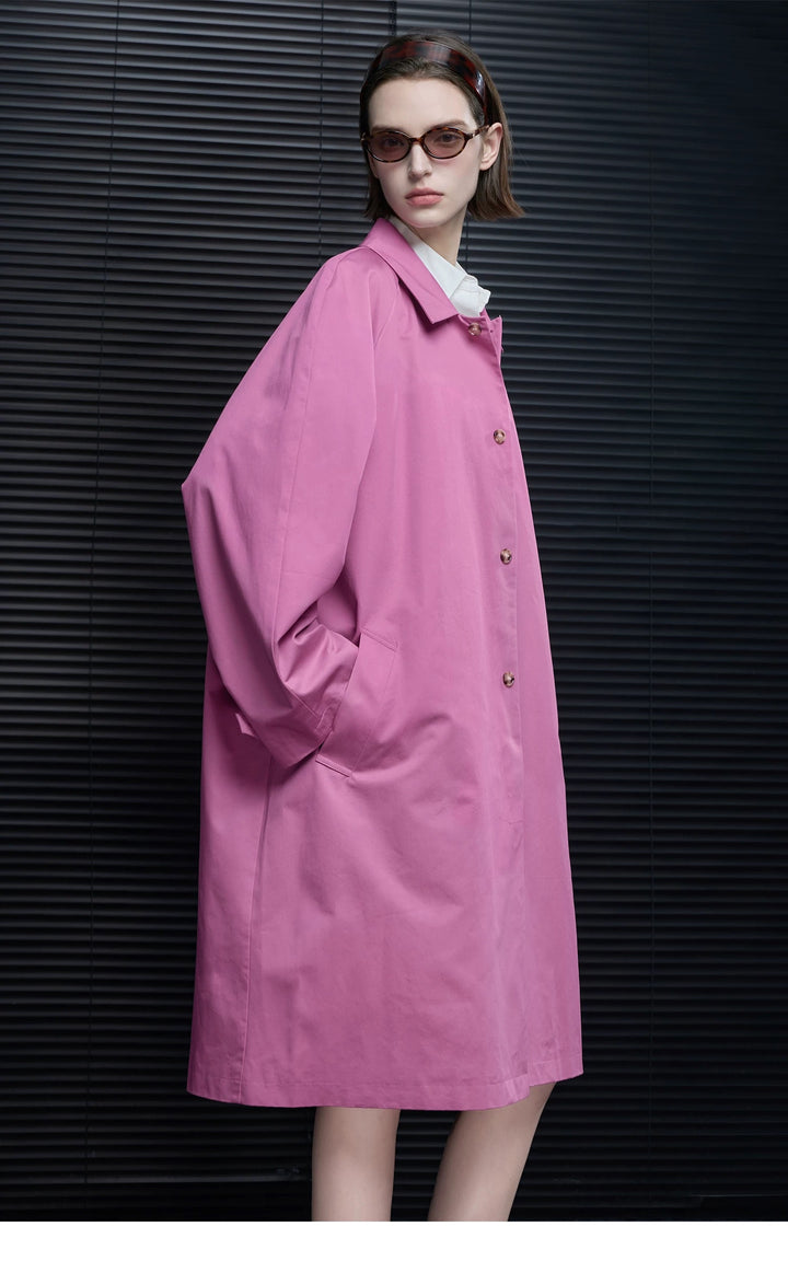 タフィーピンクステンカラーコート